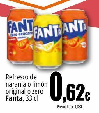 Unide Market Refresco de naranja o limón original o zero fanta oferta