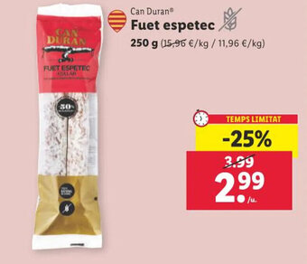 Lidl Fuet espetec oferta