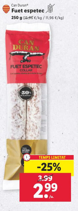 Lidl Fuet espetec oferta