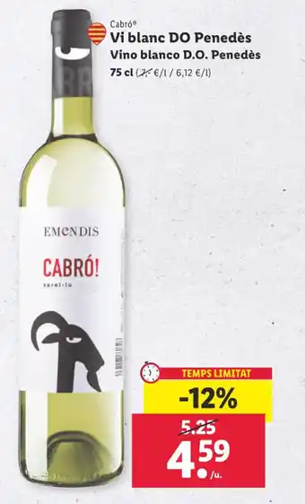 Lidl Vi blanc DO Penedès oferta