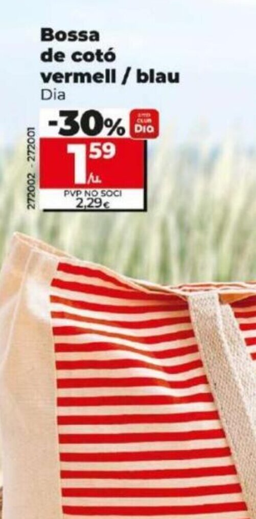 Dia Bossa de cotó vermell / blau oferta