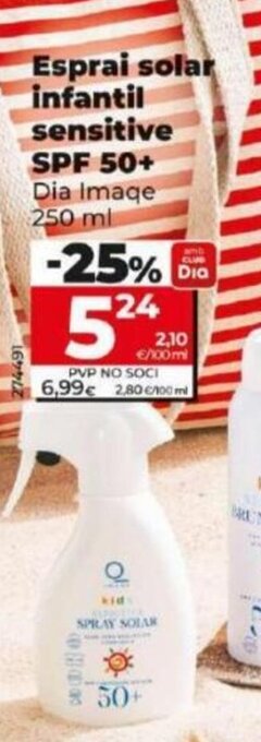 Dia Esprai solar infantil sensitive SPF 50+ oferta