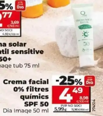 Dia Crema facial -25% 0% filtres oferta