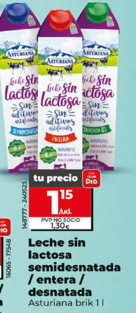 Dia Leche sin lactosa semidesnatada /entera/ desnatada oferta