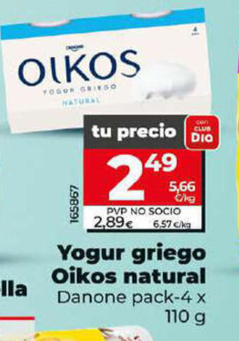 Dia Yogur griego Oikos natural oferta