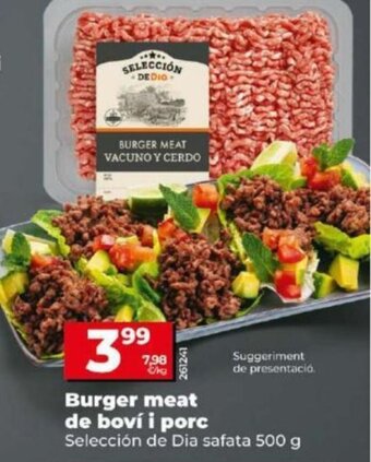 Dia Burger meat de boví i porc oferta