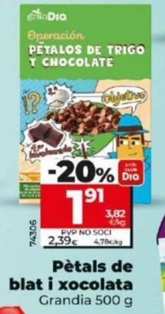 Dia Pètals de blat i xocolata oferta