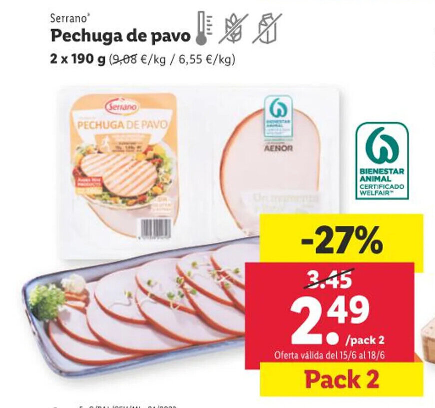 Lidl Pechuga de pavo oferta