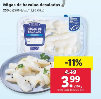 Lidl Migas de bacalao desaladas oferta