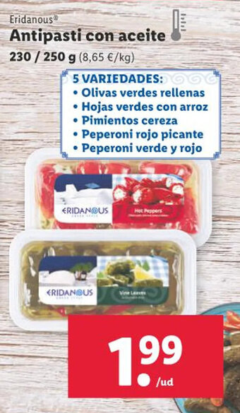 Lidl Antipasti con aceite oferta