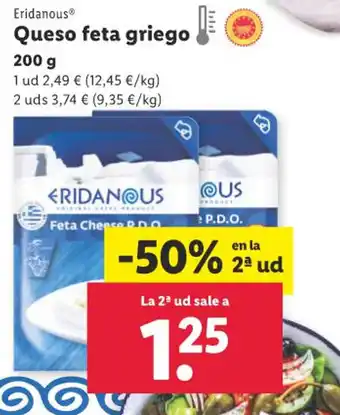 Lidl Queso feta griego 200 g oferta
