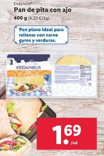 Lidl Eridanous Pan de pita con ajo oferta