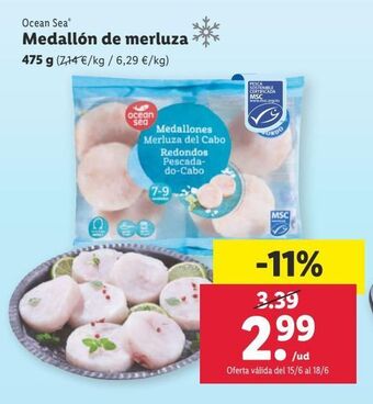 Lidl Medallones de merluza ocean sea oferta