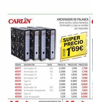 Carlin Archivadores carlin oferta