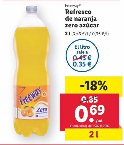 Lidl Refresco de naranja freeway oferta