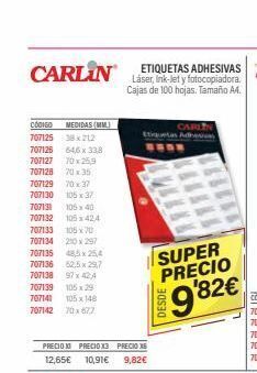 Carlin Etiquetas carlin oferta