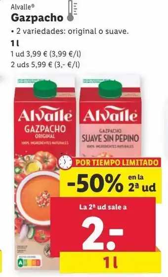 Lidl Gazpacho alvalle oferta