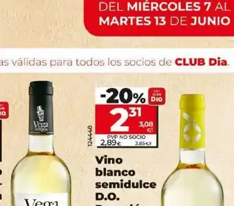 Dia Vino blanco semidulce d.o. oferta