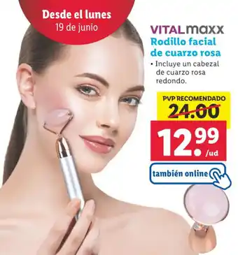 Lidl VITAL maxx Rodillo facial de cuarzo rosa oferta