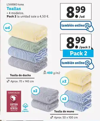 Lidl LIVARNO home Toallas oferta