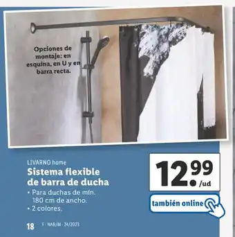 Lidl LIVARNO home Sistema flexible de barra de ducha oferta