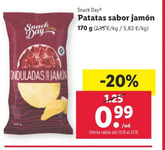 Lidl Snack Day Patatas sabor jamón oferta
