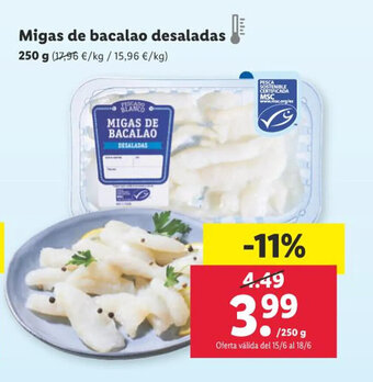 Lidl Migas de bacalao desaladas oferta