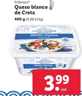Lidl Eridanous Queso blanco de Creta oferta