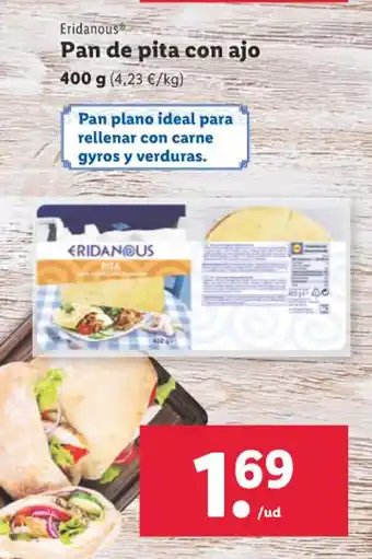 Lidl Eridanous Pan de pita con ajo oferta