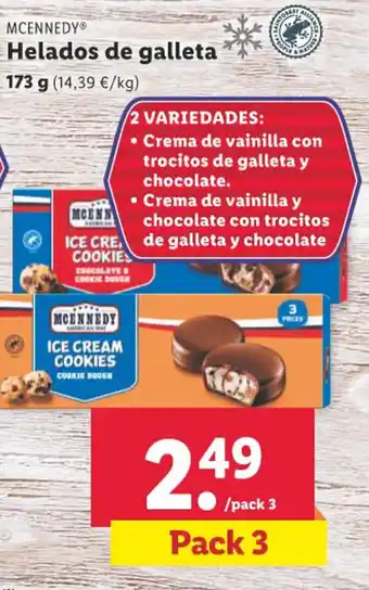 Lidl MCENNEDYⓇ Helados de galleta oferta