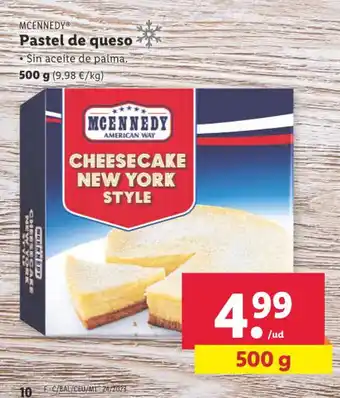 Lidl MCENNEDY Pastel de queso oferta