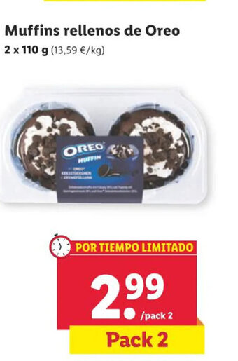 Lidl Muffins rellenos de Oreo oferta