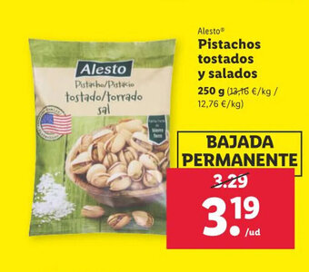 Lidl Alesto Pistachos tostados y salados oferta