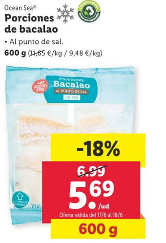 Lidl Ocean Sea® Porciones de bacalao oferta