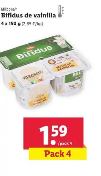 Lidl Milbona Bífidus de vainilla oferta