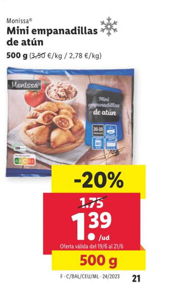 Lidl Monissa Mini empanadillas de atún oferta