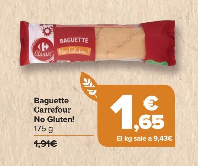 Carrefour Baguette Carrefour No Gluten! 175 g oferta
