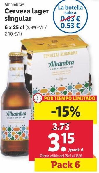 Lidl Cerveza alhambra oferta