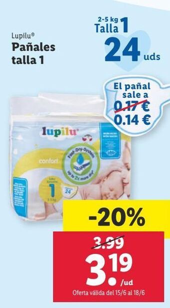 Lidl Pañales lupilu oferta