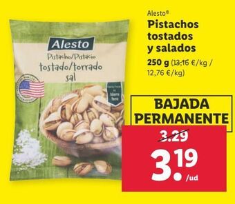 Lidl Pistachos alesto oferta