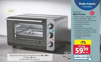 Lidl Mini horno silvercrest oferta