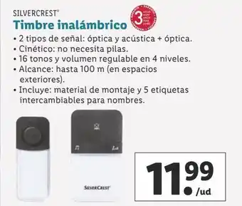 Lidl Timbre inalámbrico silvercrest oferta