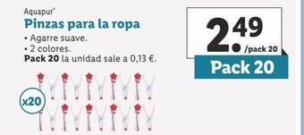 Lidl Pinzas para ropa aquapur oferta