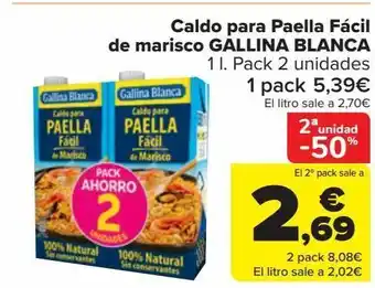 Carrefour Caldo para paella fácil de marisco gallina blanca oferta