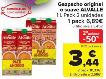 Carrefour Gazpacho original o suave alvalle oferta