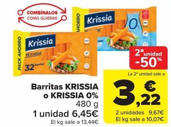 Carrefour Barritas krissia o krissia 0% oferta