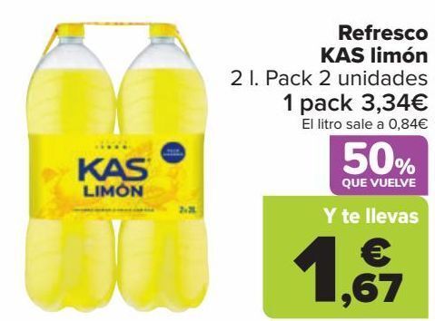 Carrefour Refresco kas limón oferta