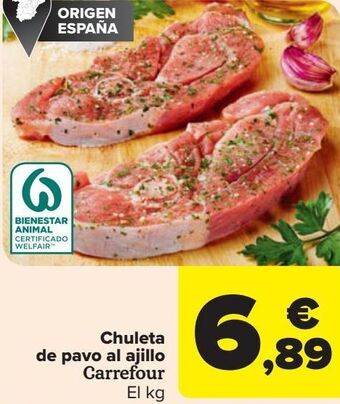 Carrefour Chuletas de pavo al ajillo carrefour oferta
