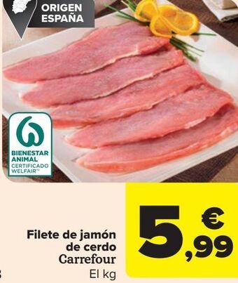 Carrefour Filete de jamón de cerdo carrefour oferta