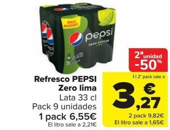 Carrefour Refresco pepsi zero lima oferta